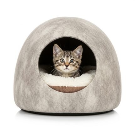 Cozy Kitten House & Cat Cave Bed | Soft Felt Pet Hideaway for Small Cats